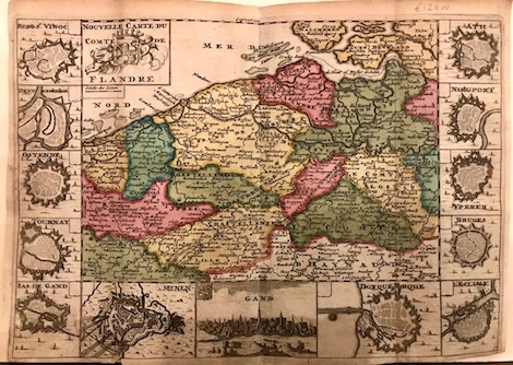 Feuille Daniel, de La (1640-1709) Nouvelle carte du Comté de Flandre 1707 Amsterdam 